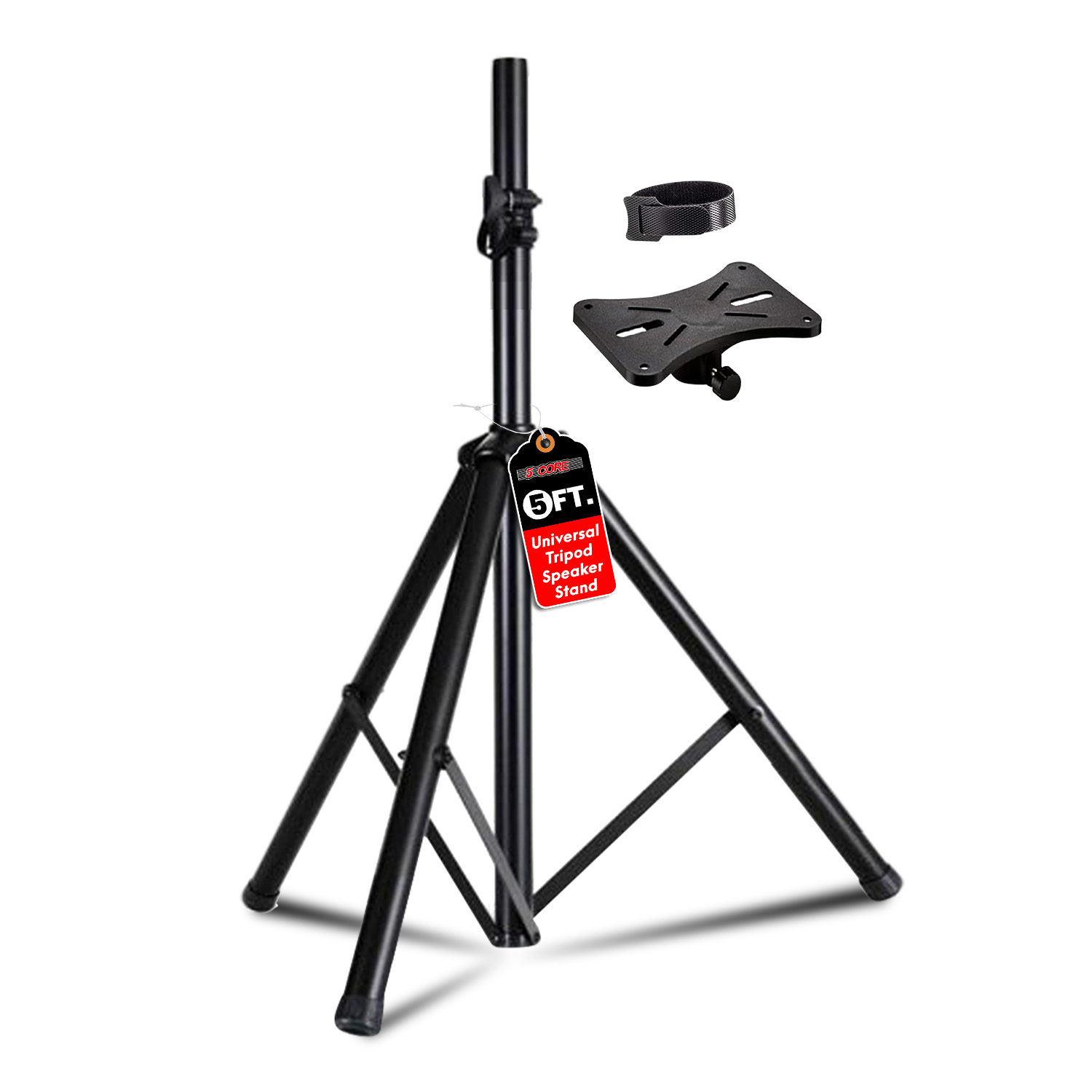 Speaker Stand Tripod - 5-delige speakerstandaard, zwaar, verstelbaar, 60 inch,