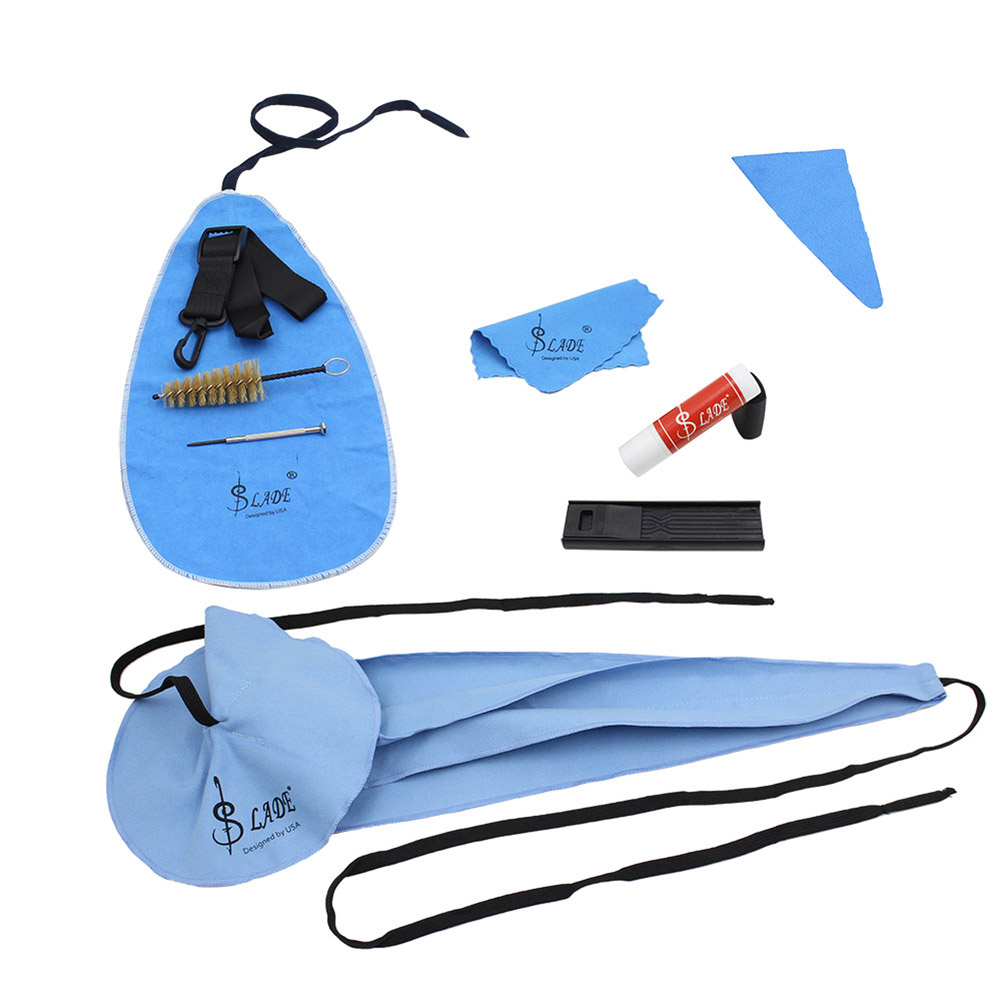Clarinet Care Kit - 10-delige klarinetreinigingsset met 4 reinigingsdoekjes/borstels/kurkvet, klarinetverzorgingsset,