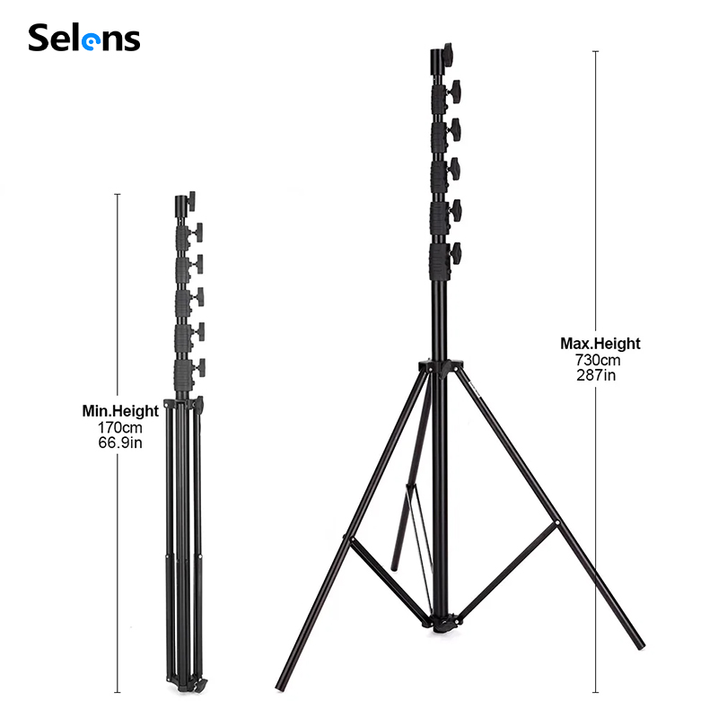 Speaker Stand Tripod - Selens 7,3m luchtkussen lichtstatief van aluminiumlegering,