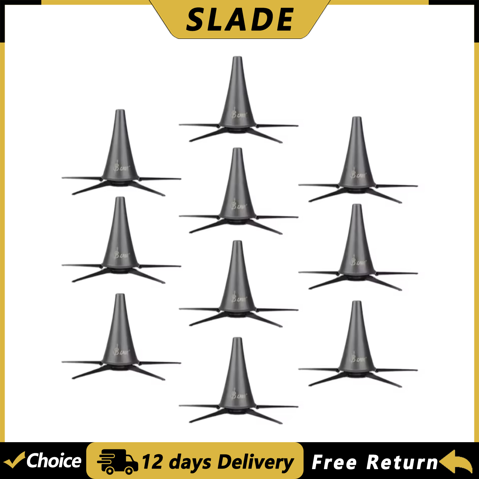 Clarinet Care Kit - SLADE Opvouwbare klarinetstandaard Klarinetbeugel Zwarte metalen