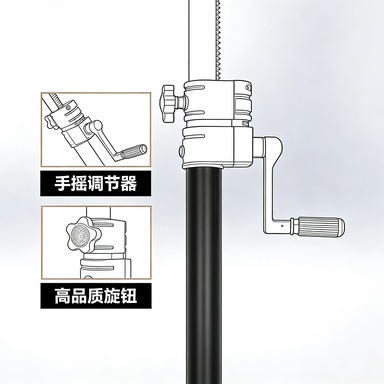 Speaker Stand Tripod - Robuuste handbediende, volledig metalen, dubbele luidsprekerstandaard