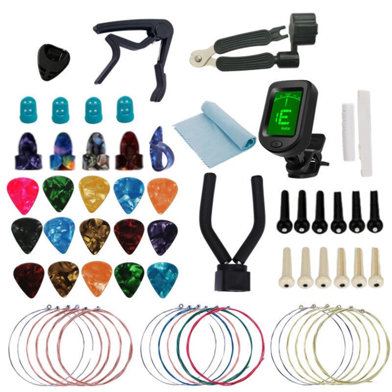Guitar Capo Clip - Gitaaraccessoires Volledige set cadeaupakket, snarenwisselset voor