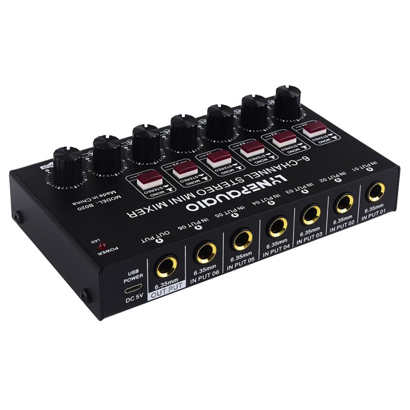 Audio And Music Mixer - Exquisite-Mini 6-kanaals stereo audiomixer Muziekinstrumentmixer Elektrische