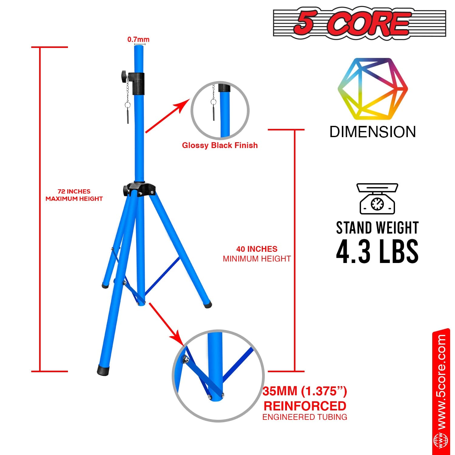 5-delige verstelbare PA DJ sta - Speaker Stand Tripod recensie en prijs