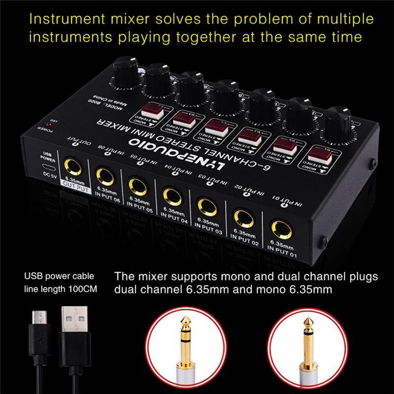 Exquisite-Mini 6-kanaals stere - Audio And Music Mixer recensie en prijs